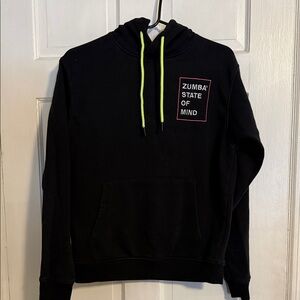 Zumba Fitness Black Hoodie with Neon Accents